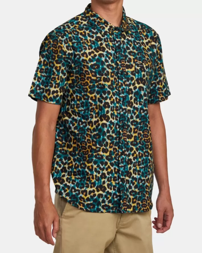 RVCA Camisas Cheeter Sleeve Masculino | QRKUWE-703< Camisas