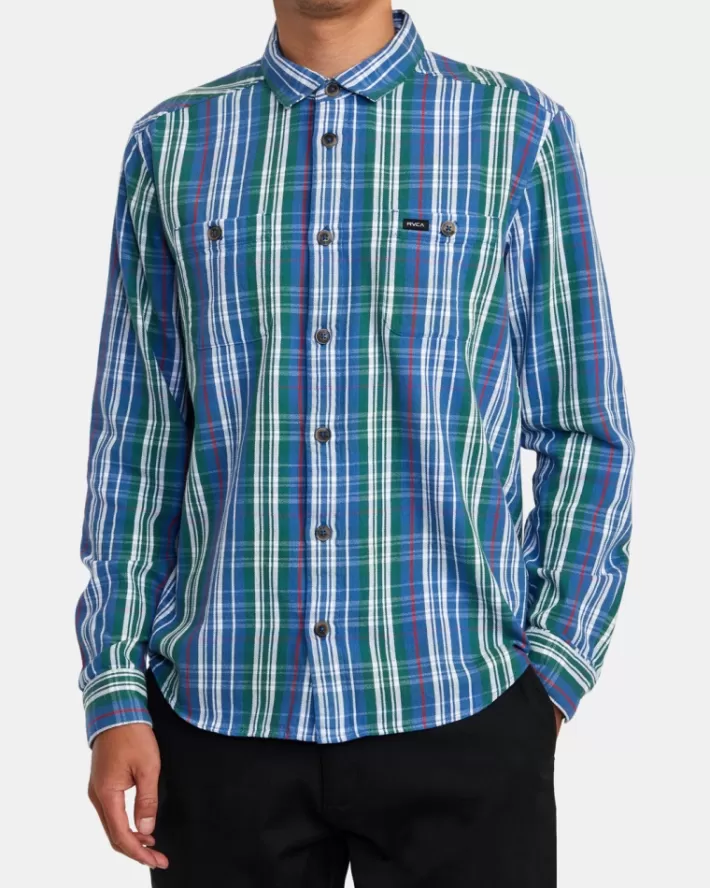 RVCA Camisas Coupled Flannel Long Sleeve Masculino | LRVMFY-648< Camisas