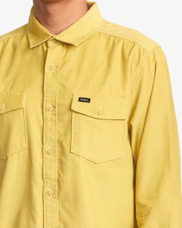 RVCA Camisas Freeman Corduroy Long Sleeve Masculino | BDREPI-704< Camisas