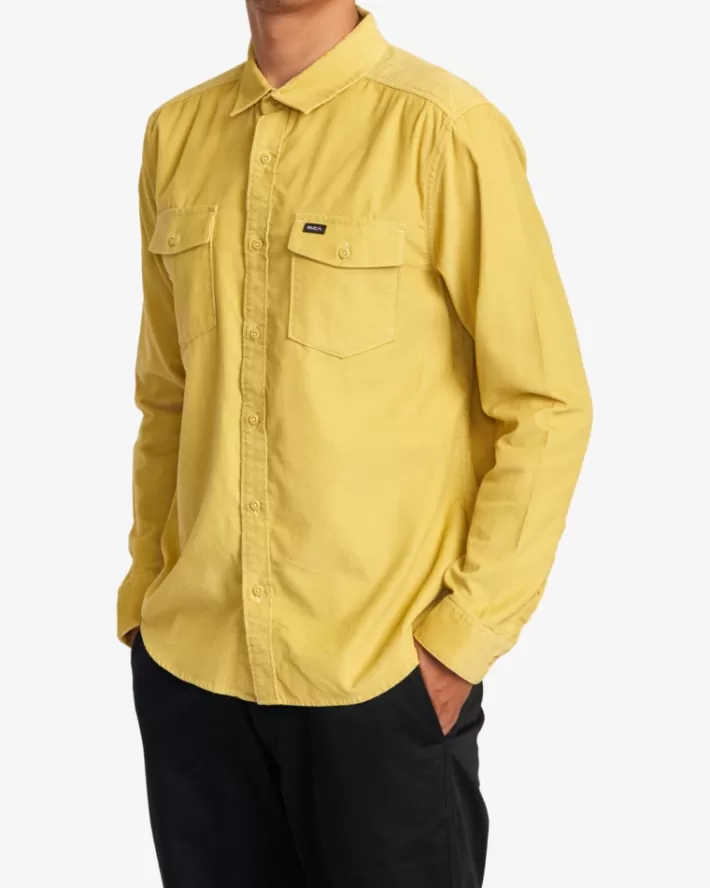 RVCA Camisas Freeman Corduroy Long Sleeve Masculino | BDREPI-704< Camisas