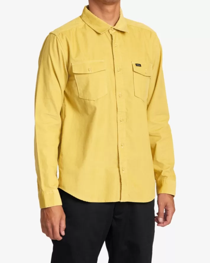 RVCA Camisas Freeman Corduroy Long Sleeve Masculino | BDREPI-704< Camisas