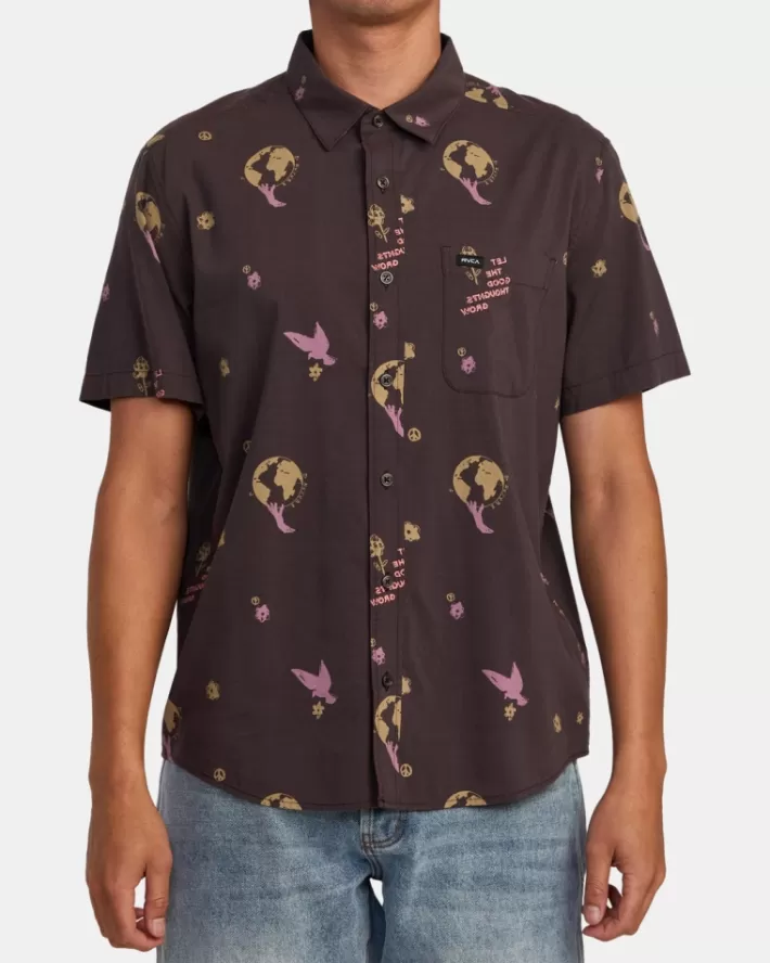 RVCA Camisas Let It Grow Sleeve Masculino | KRDUNX-920< Camisas