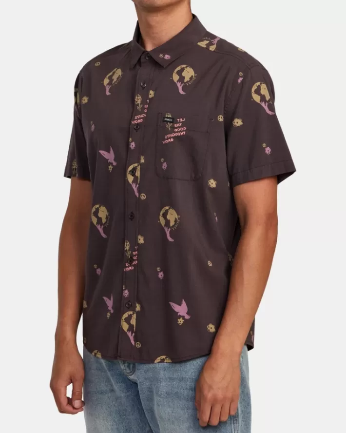 RVCA Camisas Let It Grow Sleeve Masculino | KRDUNX-920< Camisas