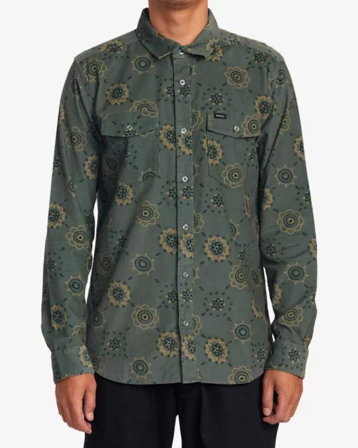 RVCA Camisas Warm Sands Cord Long Sleeve Masculino | HKXSCF-271< Camisas