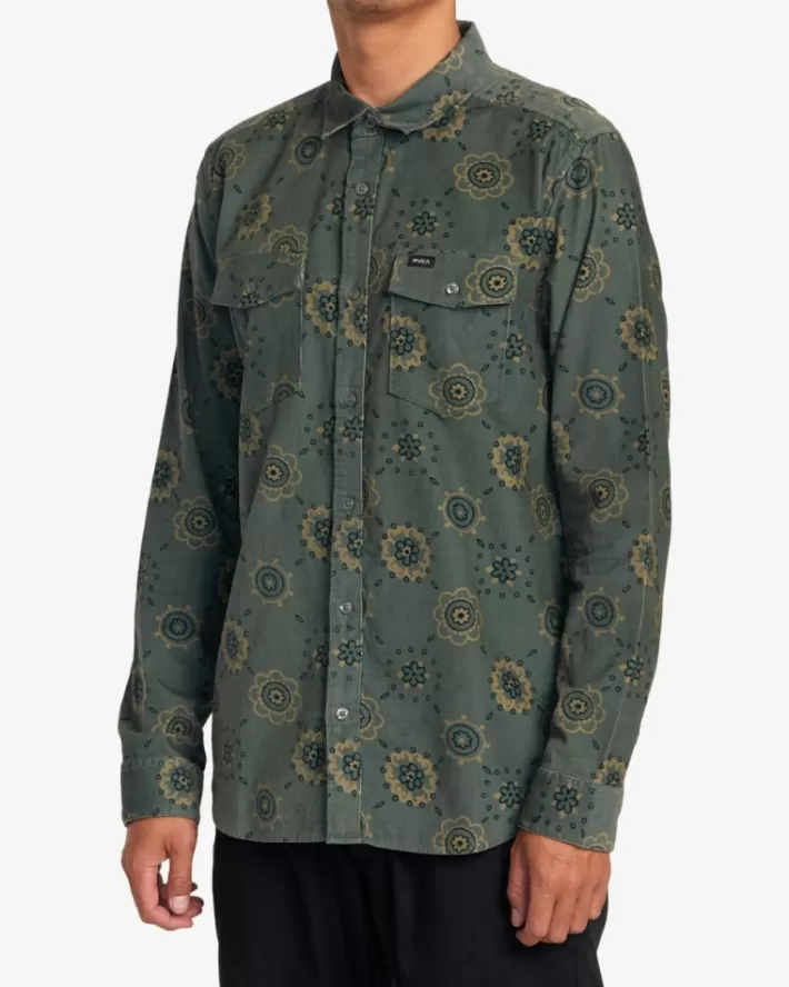 RVCA Camisas Warm Sands Cord Long Sleeve Masculino | HKXSCF-271< Camisas