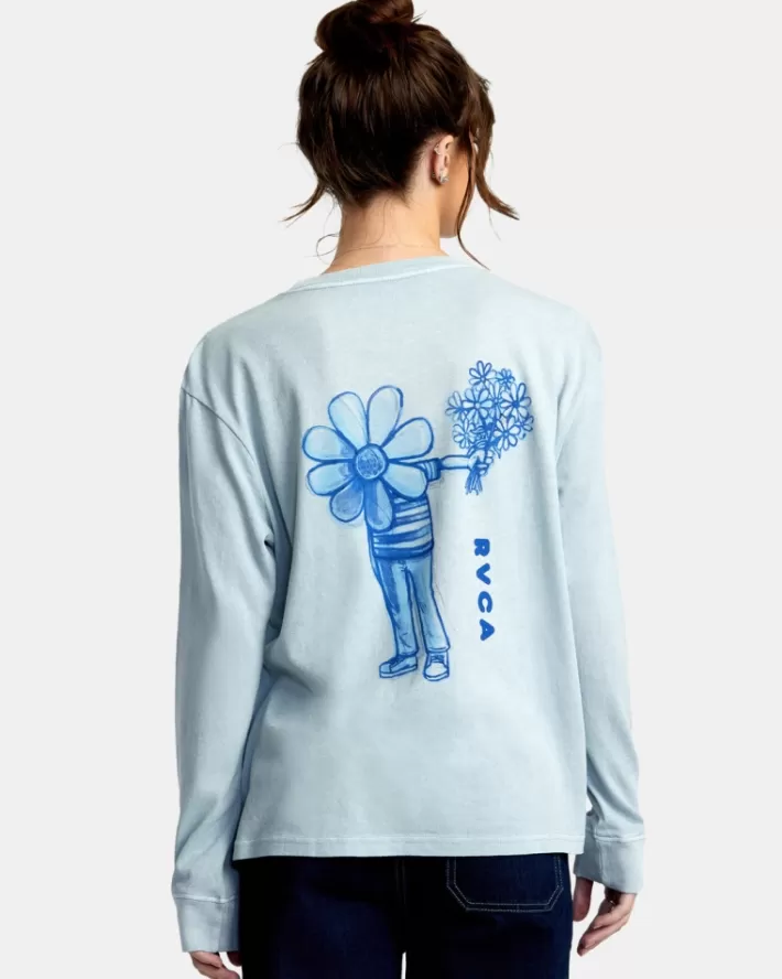 RVCA Camiseta Flower Friend Long Sleeve Feminino | YWLSRZ-219<MULHER Camiseta