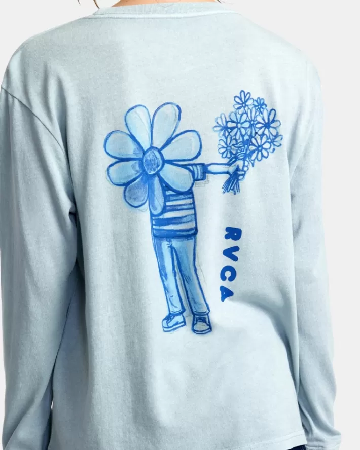 RVCA Camiseta Flower Friend Long Sleeve Feminino | YWLSRZ-219<MULHER Camiseta