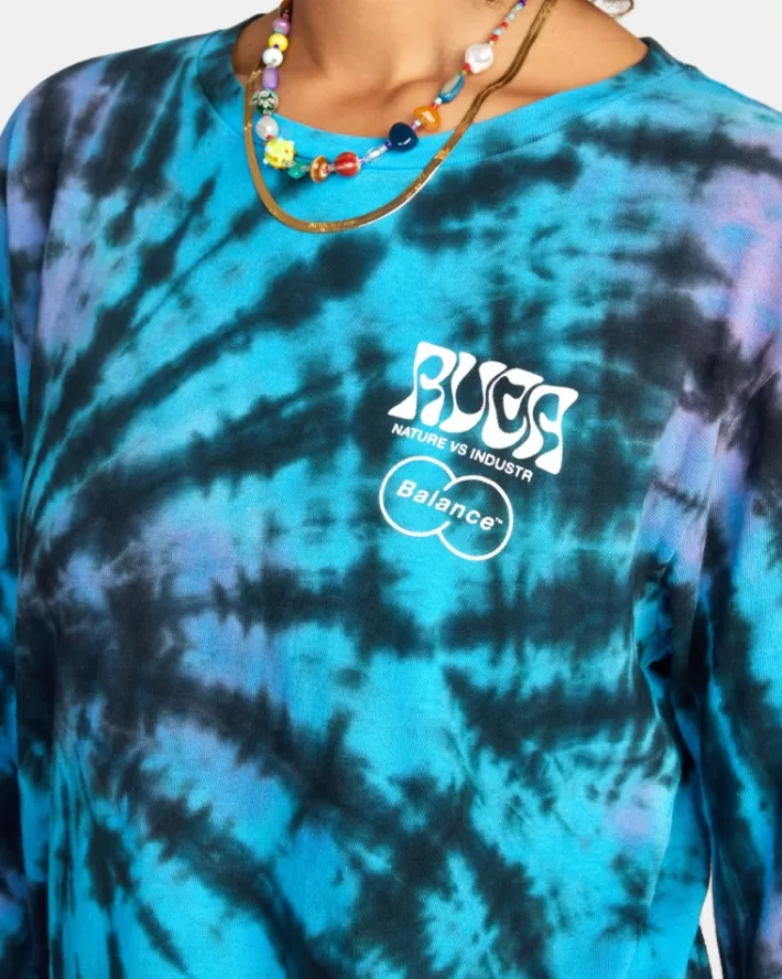 RVCA Camiseta Local Biz Long Sleeve Tie-Dye Feminino | EKOHCY-367<MULHER Camiseta