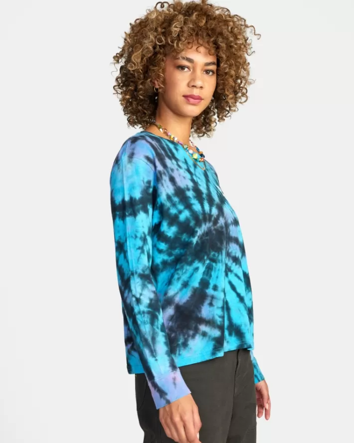 RVCA Camiseta Local Biz Long Sleeve Tie-Dye Feminino | EKOHCY-367<MULHER Camiseta