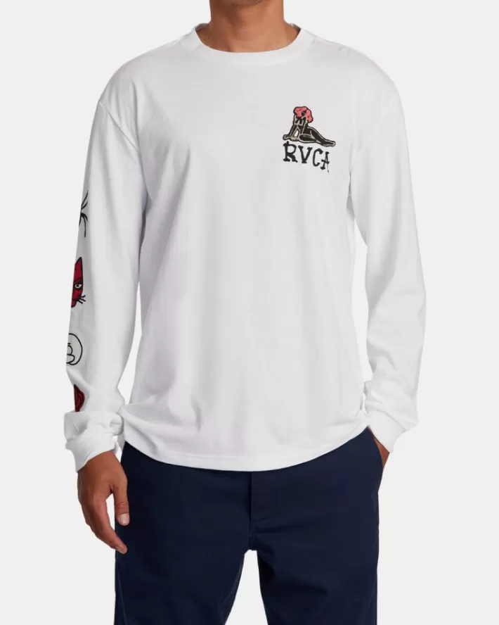 RVCA Camiseta Oblow Patches Long Sleeve Tee Masculino | LSXVUQ-527< Camiseta