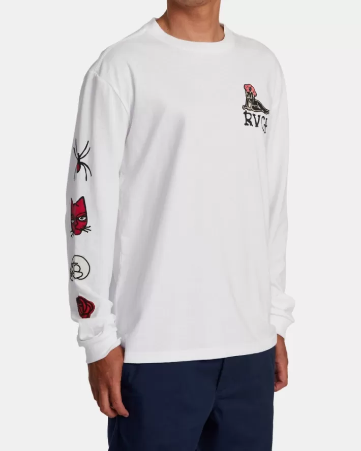 RVCA Camiseta Oblow Patches Long Sleeve Tee Masculino | LSXVUQ-527< Camiseta