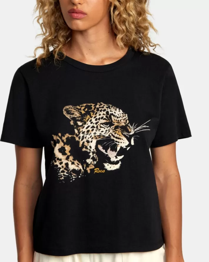 RVCA Camisetas Gráficas Big Cat Boxy Tee Feminino | JWXBPK-532<MULHER Camisetas Gráficas