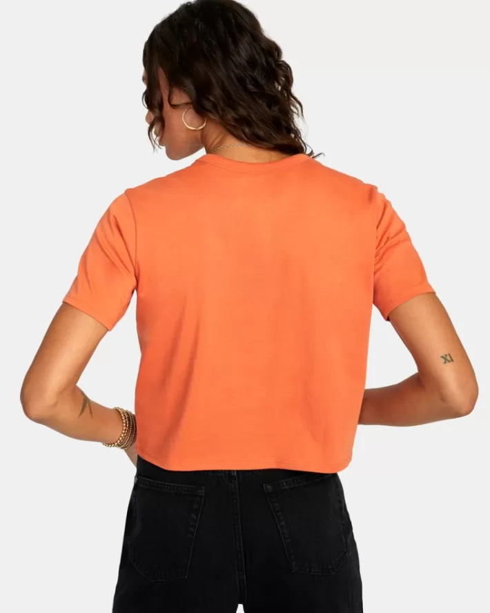 RVCA Camisetas Gráficas Burning Heart Pocket Tee Feminino | RWAUFK-903<MULHER Camisetas Gráficas