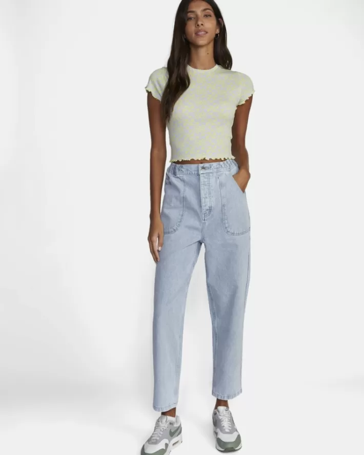 RVCA Camisetas Gráficas Classmate Crop Tee Feminino | PJZKYA-604<MULHER Camisetas Gráficas