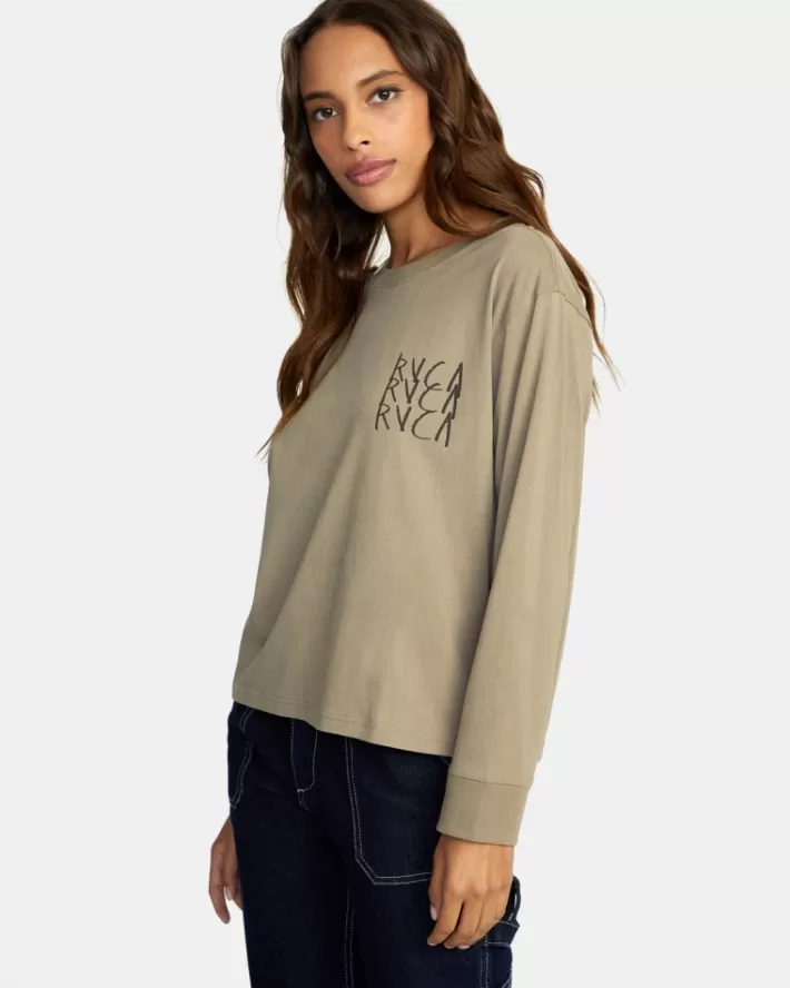 RVCA Camisetas Gráficas Doomsday Long Sleeve Tee Feminino | YMKZPD-973<MULHER Camisetas Gráficas