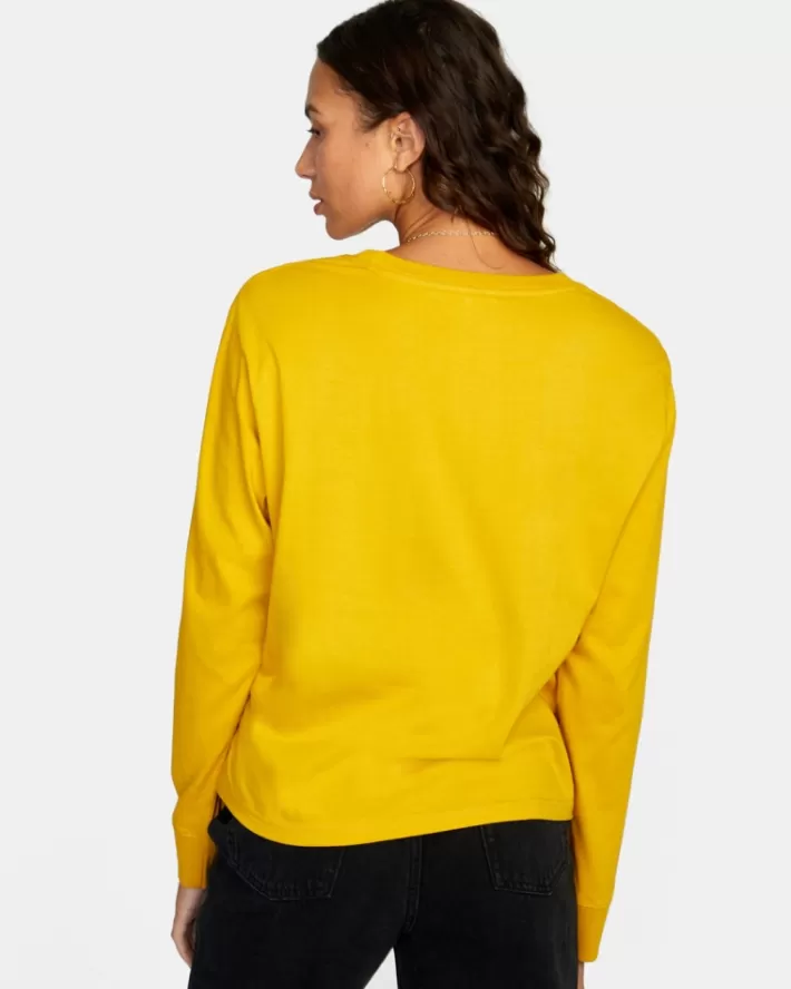 RVCA Camisetas Gráficas Fiery Long Sleeve Tee Feminino | BIPWTZ-512<MULHER Camisetas Gráficas