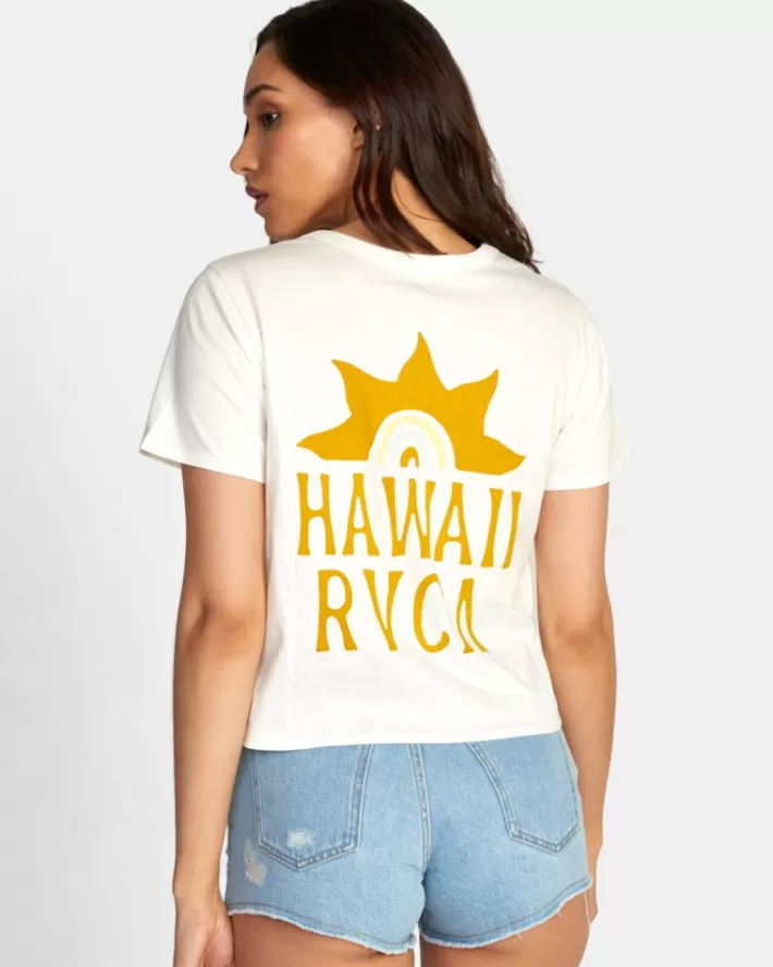 RVCA Camisetas Gráficas Hawaii Sunrise Boxy Tee Feminino | YLUIWR-651<MULHER Camisetas Gráficas