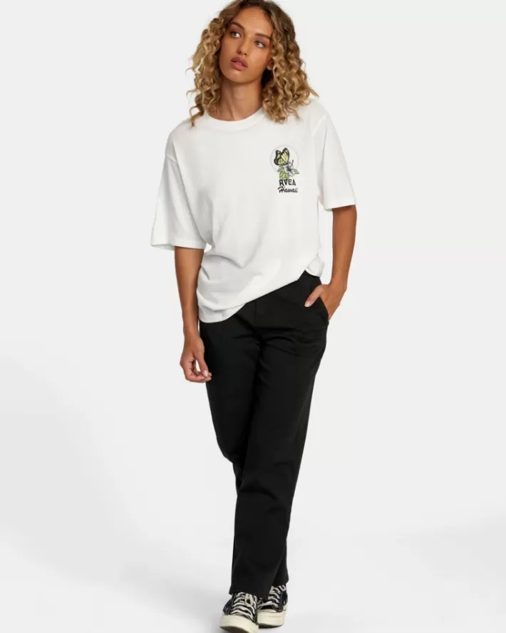 RVCA Camisetas Gráficas Hawaii Wish You Were Here Feminino | HOAUQJ-580<MULHER Camisetas Gráficas
