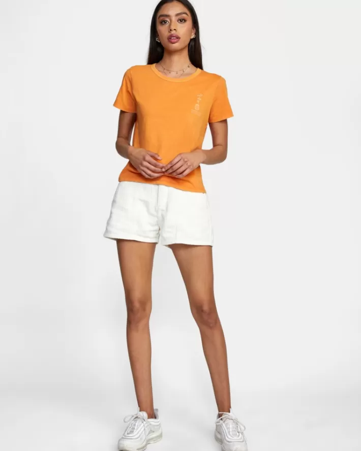 RVCA Camisetas Gráficas Here Now Slim Tee Feminino | AEVJTI-180<MULHER Camisetas Gráficas