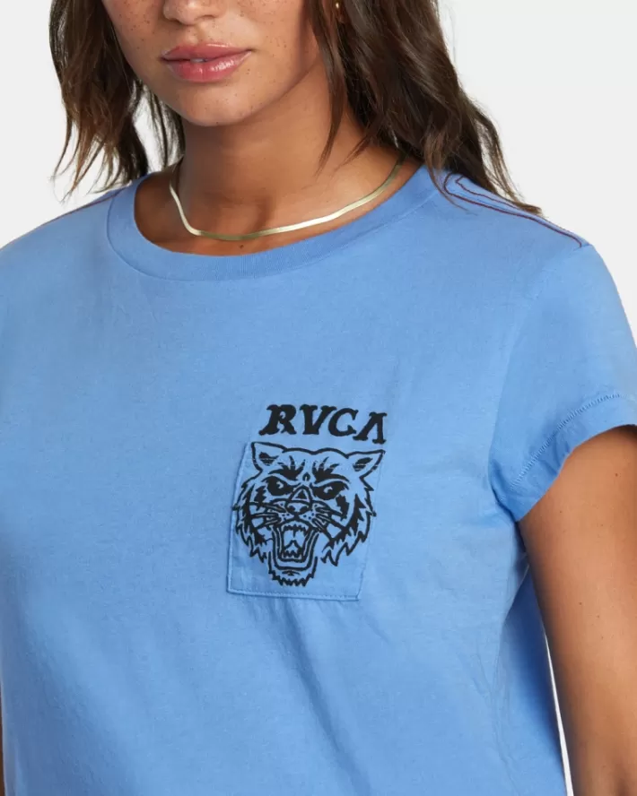 RVCA Camisetas Gráficas Heritage Sleeve Tee Feminino | AZIUCM-948<MULHER Camisetas Gráficas