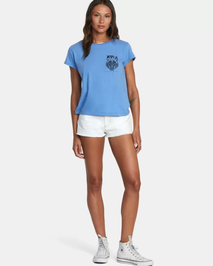 RVCA Camisetas Gráficas Heritage Sleeve Tee Feminino | AZIUCM-948<MULHER Camisetas Gráficas