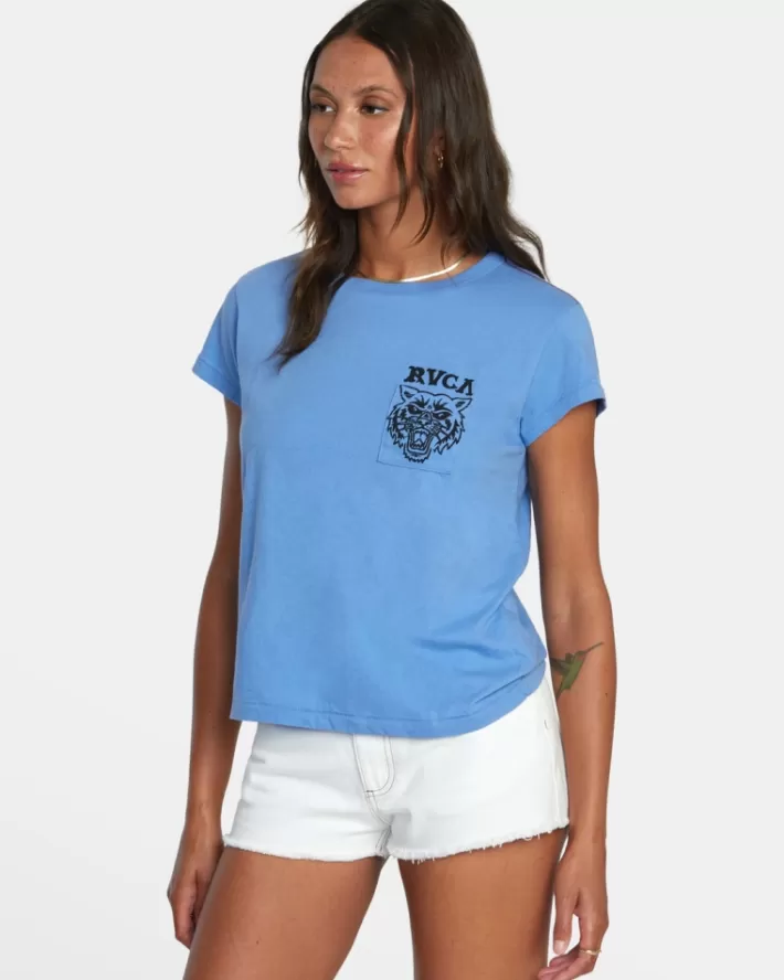 RVCA Camisetas Gráficas Heritage Sleeve Tee Feminino | AZIUCM-948<MULHER Camisetas Gráficas