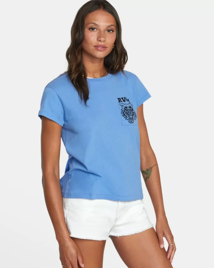 RVCA Camisetas Gráficas Heritage Sleeve Tee Feminino | AZIUCM-948<MULHER Camisetas Gráficas