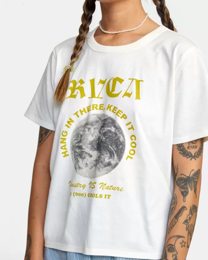 RVCA Camisetas Gráficas Keep It Cool Crop Tee Feminino | WKMTFI-906<MULHER Camisetas Gráficas