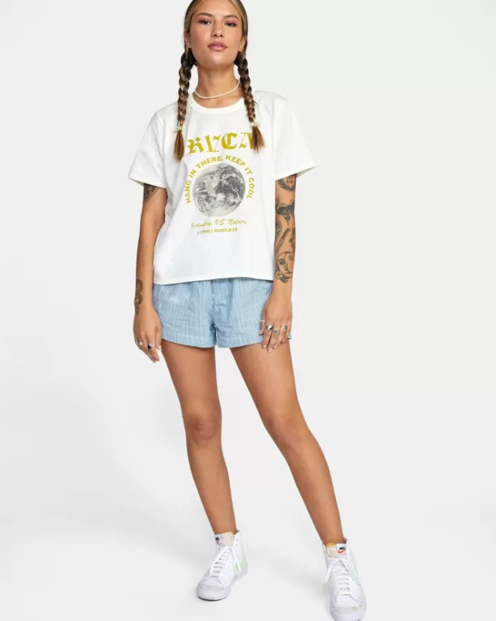 RVCA Camisetas Gráficas Keep It Cool Crop Tee Feminino | WKMTFI-906<MULHER Camisetas Gráficas