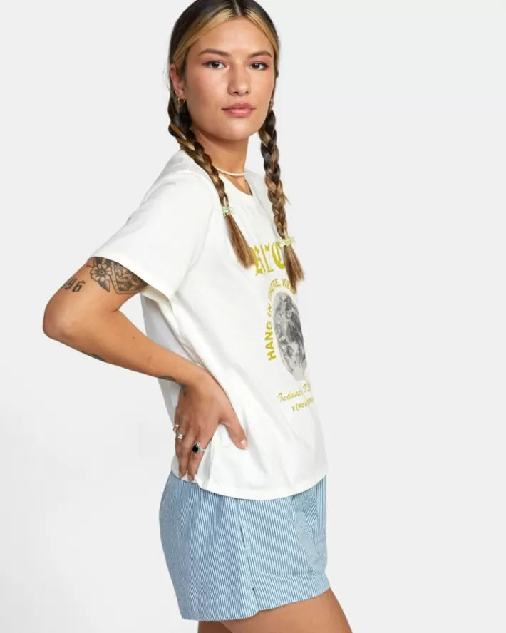 RVCA Camisetas Gráficas Keep It Cool Crop Tee Feminino | WKMTFI-906<MULHER Camisetas Gráficas