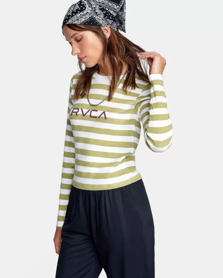 RVCA Camisetas Gráficas Little Long Sleeve Tee Feminino | ZFTHNY-517<MULHER Camisetas Gráficas