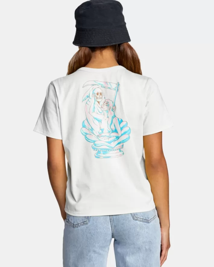RVCA Camisetas Gráficas LP x KLW Crop Tee Feminino | NCPFTY-095<MULHER Camisetas Gráficas