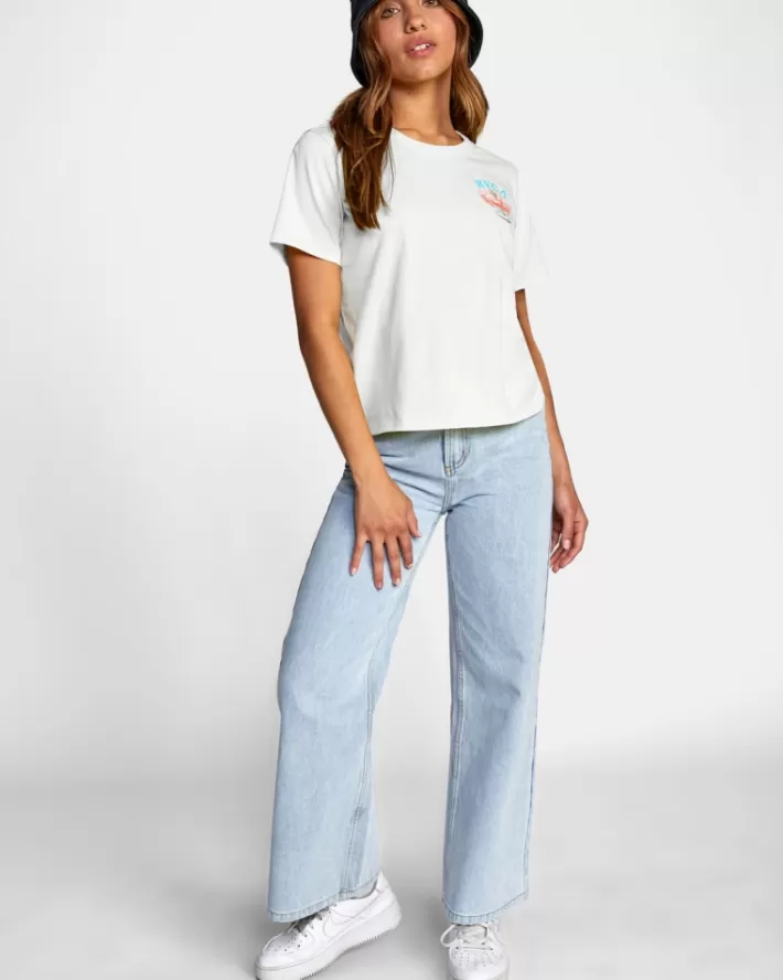 RVCA Camisetas Gráficas LP x KLW Crop Tee Feminino | NCPFTY-095<MULHER Camisetas Gráficas
