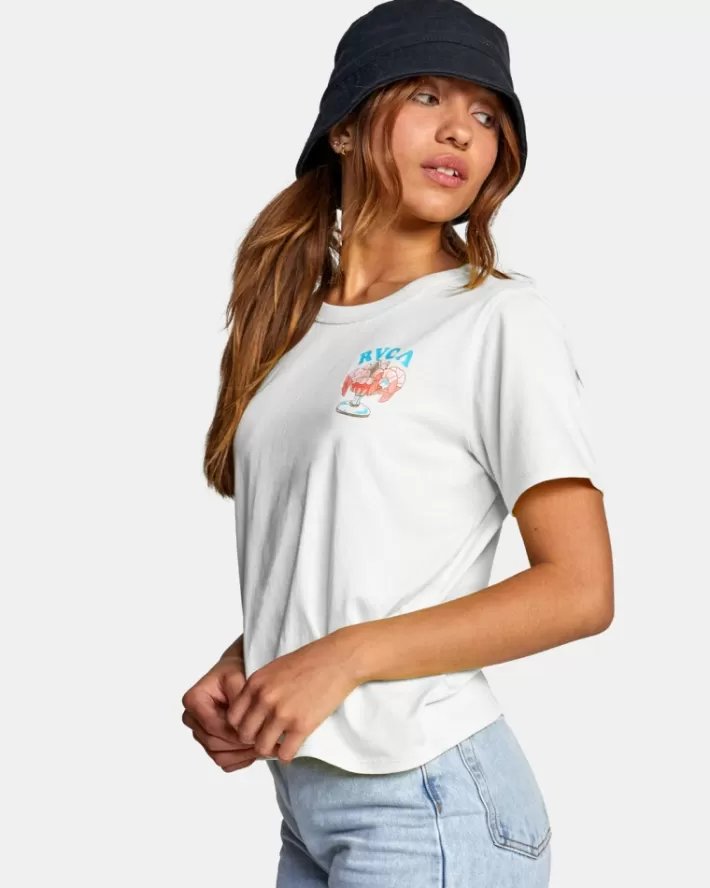 RVCA Camisetas Gráficas LP x KLW Crop Tee Feminino | NCPFTY-095<MULHER Camisetas Gráficas