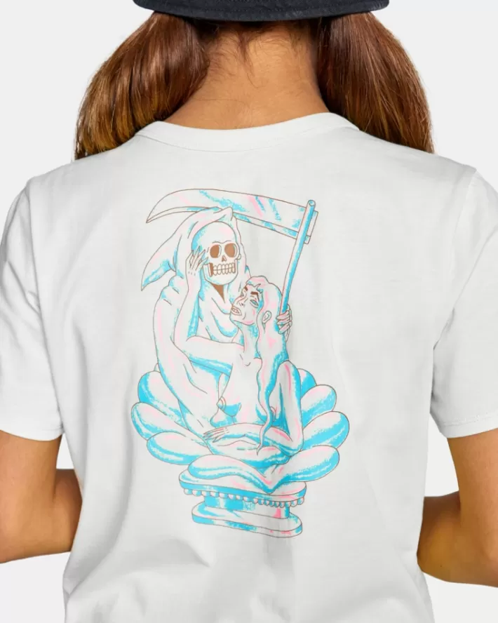 RVCA Camisetas Gráficas LP x KLW Crop Tee Feminino | NCPFTY-095<MULHER Camisetas Gráficas