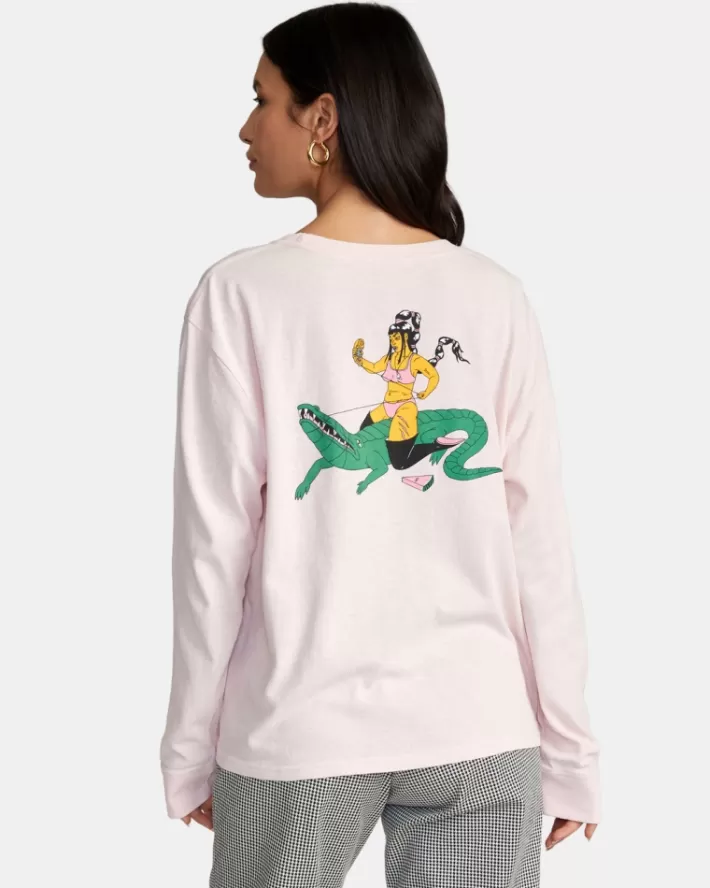 RVCA Camisetas Gráficas LP x KLW Long Sleeve Tee Feminino | BLWPZT-258<MULHER Camisetas Gráficas