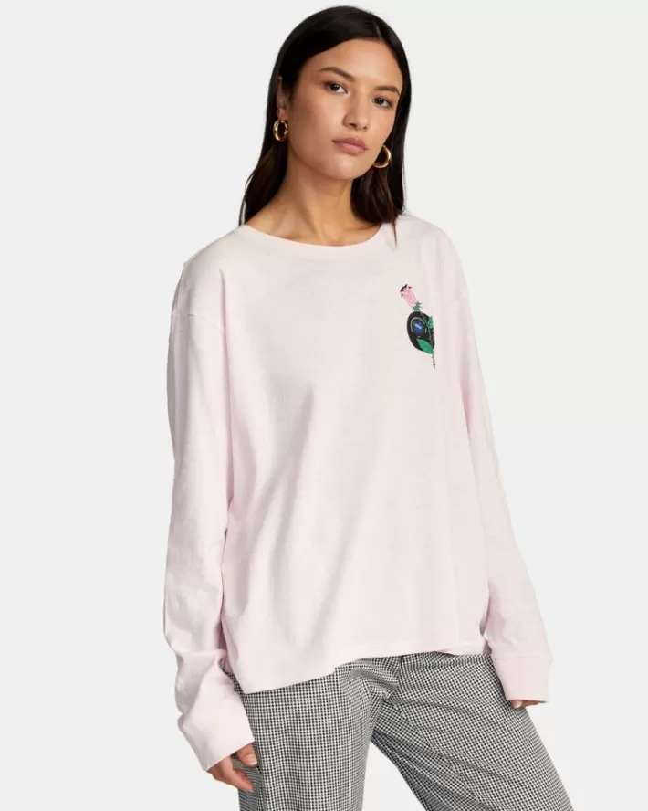 RVCA Camisetas Gráficas LP x KLW Long Sleeve Tee Feminino | BLWPZT-258<MULHER Camisetas Gráficas