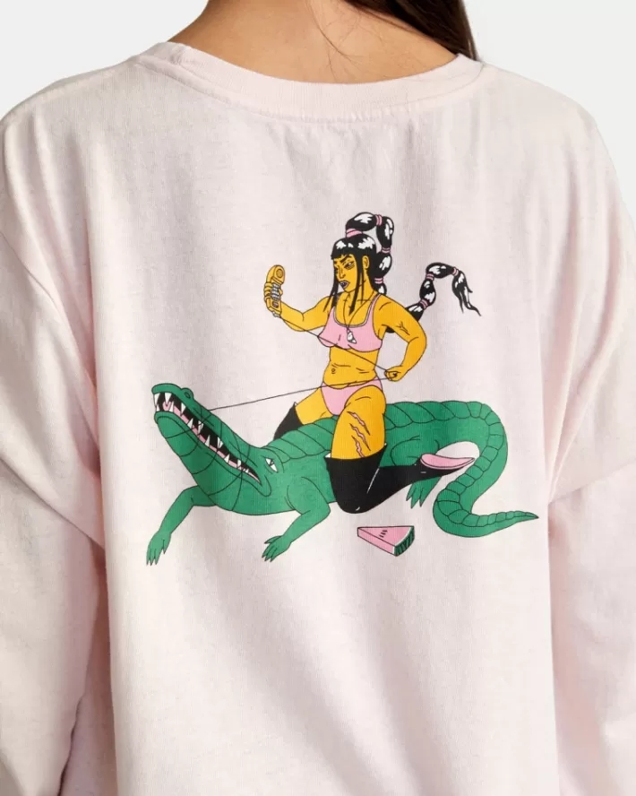 RVCA Camisetas Gráficas LP x KLW Long Sleeve Tee Feminino | BLWPZT-258<MULHER Camisetas Gráficas
