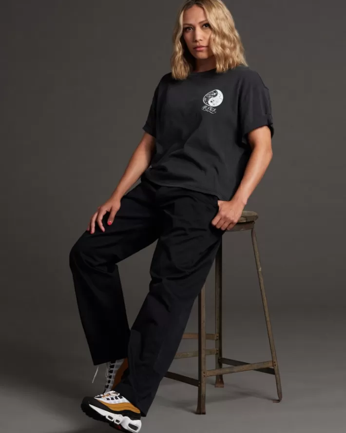 RVCA Camisetas Gráficas Mister Cartoon Yin Yang Feminino | SXJKNF-736<MULHER Camisetas Gráficas