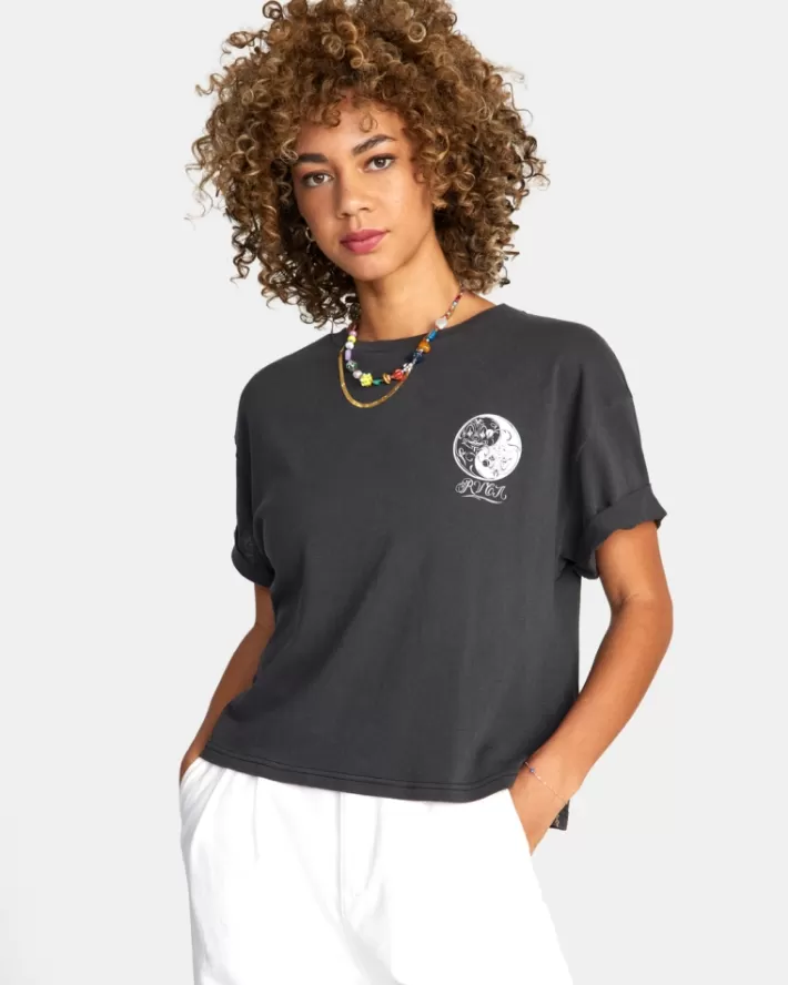 RVCA Camisetas Gráficas Mister Cartoon Yin Yang Feminino | SXJKNF-736<MULHER Camisetas Gráficas