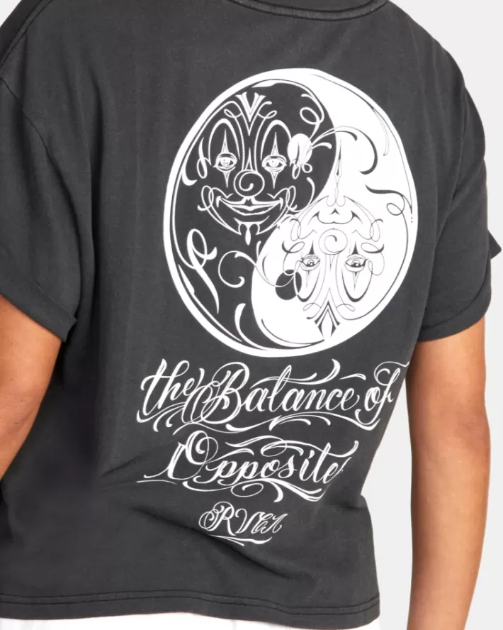 RVCA Camisetas Gráficas Mister Cartoon Yin Yang Feminino | SXJKNF-736<MULHER Camisetas Gráficas