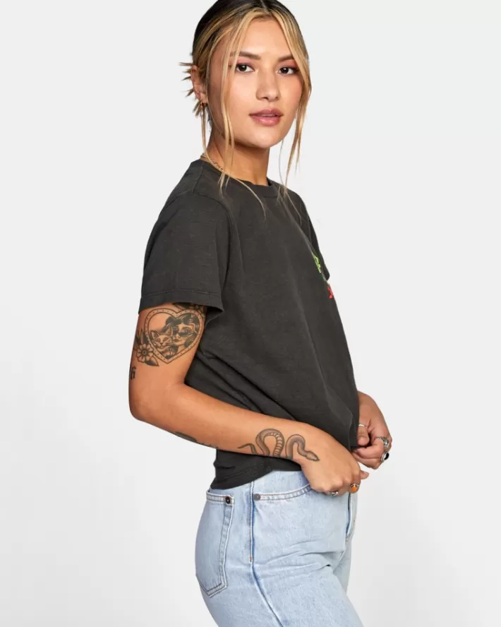 RVCA Camisetas Gráficas Mushtoo Slim Fit Tee Feminino | YBSLXQ-806<MULHER Camisetas Gráficas