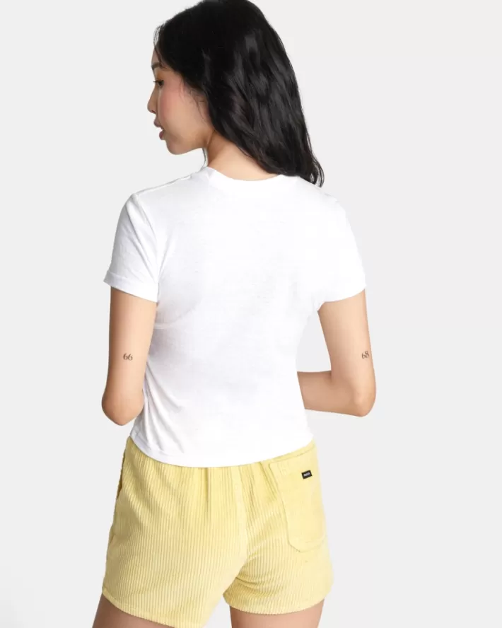 RVCA Camisetas Gráficas Now Is Now Shrunken Feminino | YTHBCA-194<MULHER Camisetas Gráficas