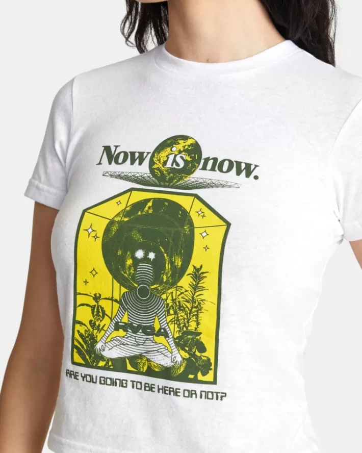 RVCA Camisetas Gráficas Now Is Now Shrunken Feminino | YTHBCA-194<MULHER Camisetas Gráficas