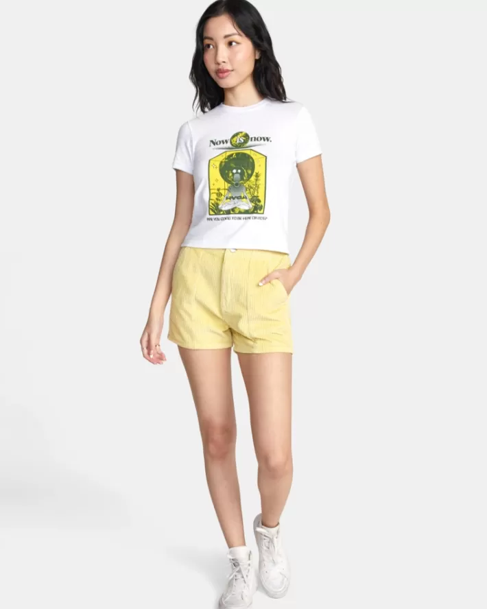 RVCA Camisetas Gráficas Now Is Now Shrunken Feminino | YTHBCA-194<MULHER Camisetas Gráficas