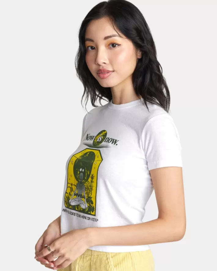 RVCA Camisetas Gráficas Now Is Now Shrunken Feminino | YTHBCA-194<MULHER Camisetas Gráficas