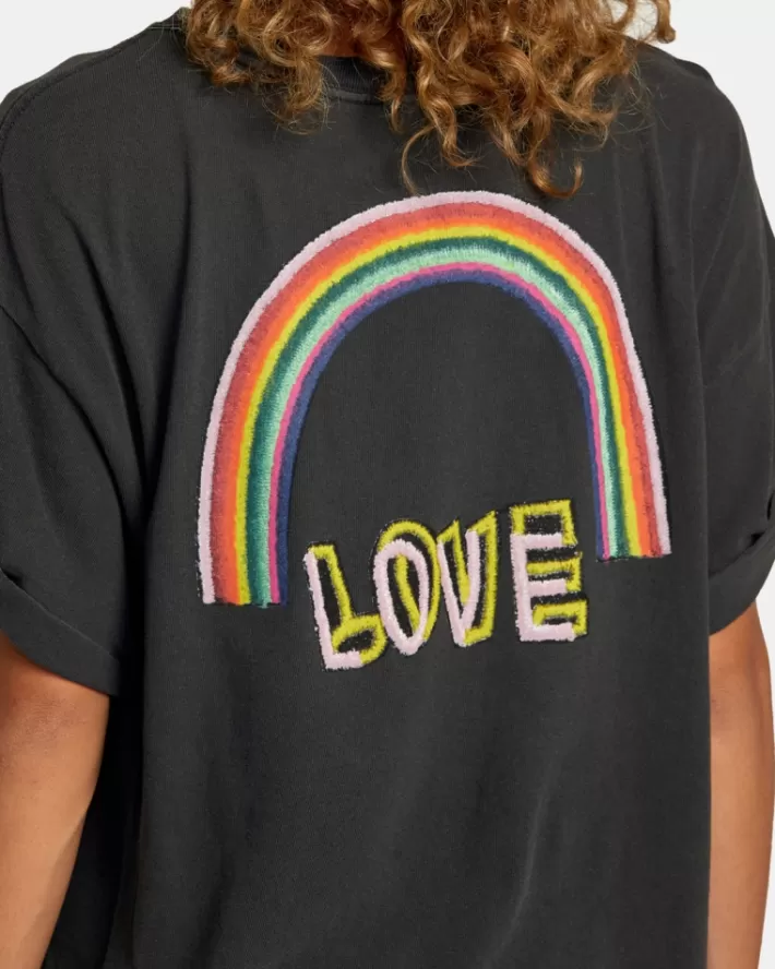 RVCA Camisetas Gráficas Oblow Rainbows Roll It Feminino | RSUWVJ-126<MULHER Camisetas Gráficas