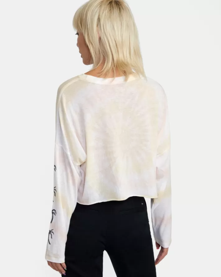 RVCA Camisetas Gráficas Palms Long Sleeve Tee Feminino | EJYXRL-958<MULHER Camisetas Gráficas