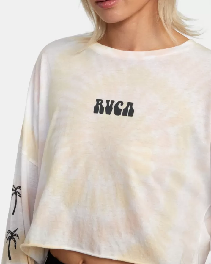 RVCA Camisetas Gráficas Palms Long Sleeve Tee Feminino | EJYXRL-958<MULHER Camisetas Gráficas