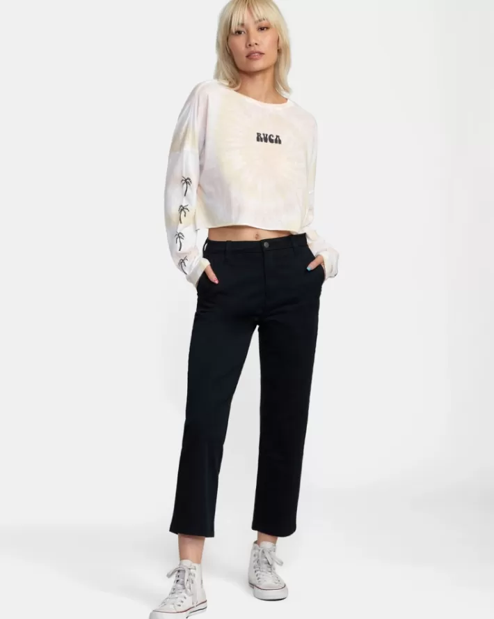RVCA Camisetas Gráficas Palms Long Sleeve Tee Feminino | EJYXRL-958<MULHER Camisetas Gráficas